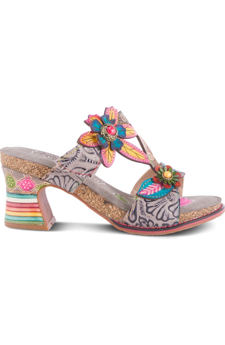 L'Artiste by Spring Step Rossie Floral Slide Sandal, Alternate, color, Grey Multi