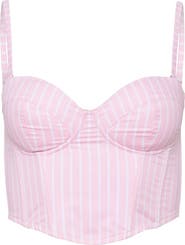 Fleur Du Mal Hampton Poplin Cropped Bustier