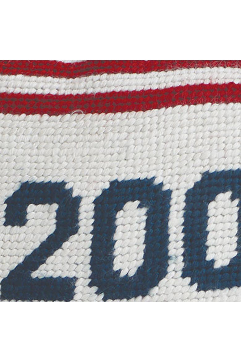Year "2000" Stars & Stripes Needlepoint Mini Accent Pillow 6.5" x 9", Alternate, color, White