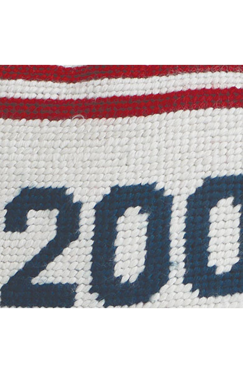 C&F Home Year "2000" Stars & Stripes Needlepoint Mini Accent Pillow 6.5" x 9", Alternate, color, White