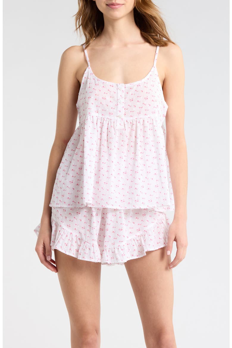Swiss Dot Short Pajamas, Main, color, PINK LEMONADE DITSY