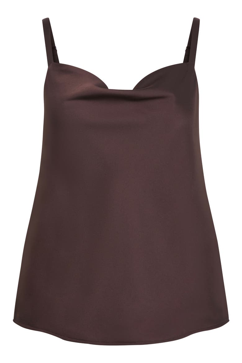 Cowl Neck Satin Camisole, Alternate, color, CHOCOLATE