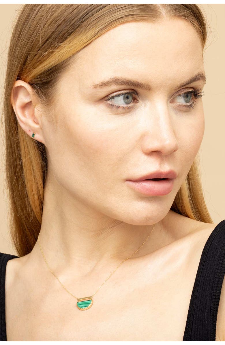 Oradina 14K Gold Better Half Necklace, Alternate, color, Gold/Green Malachite