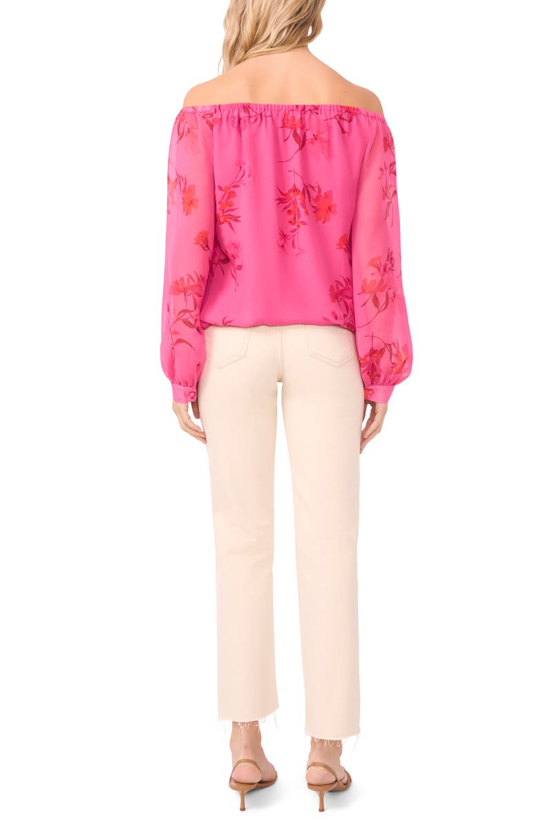 Vince Camuto Floral Off the Shoulder Top, Alternate, color, Raspberry Sorbet
