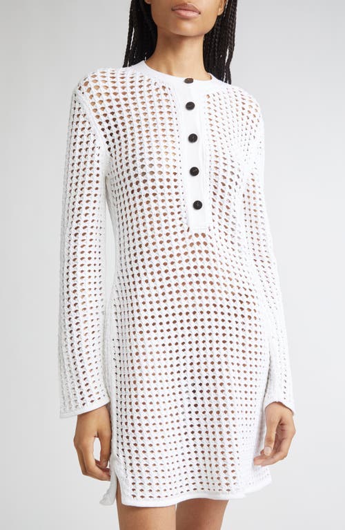 Shop Proenza Schouler Micah Long Sleeve Open Knit Sweater Dress