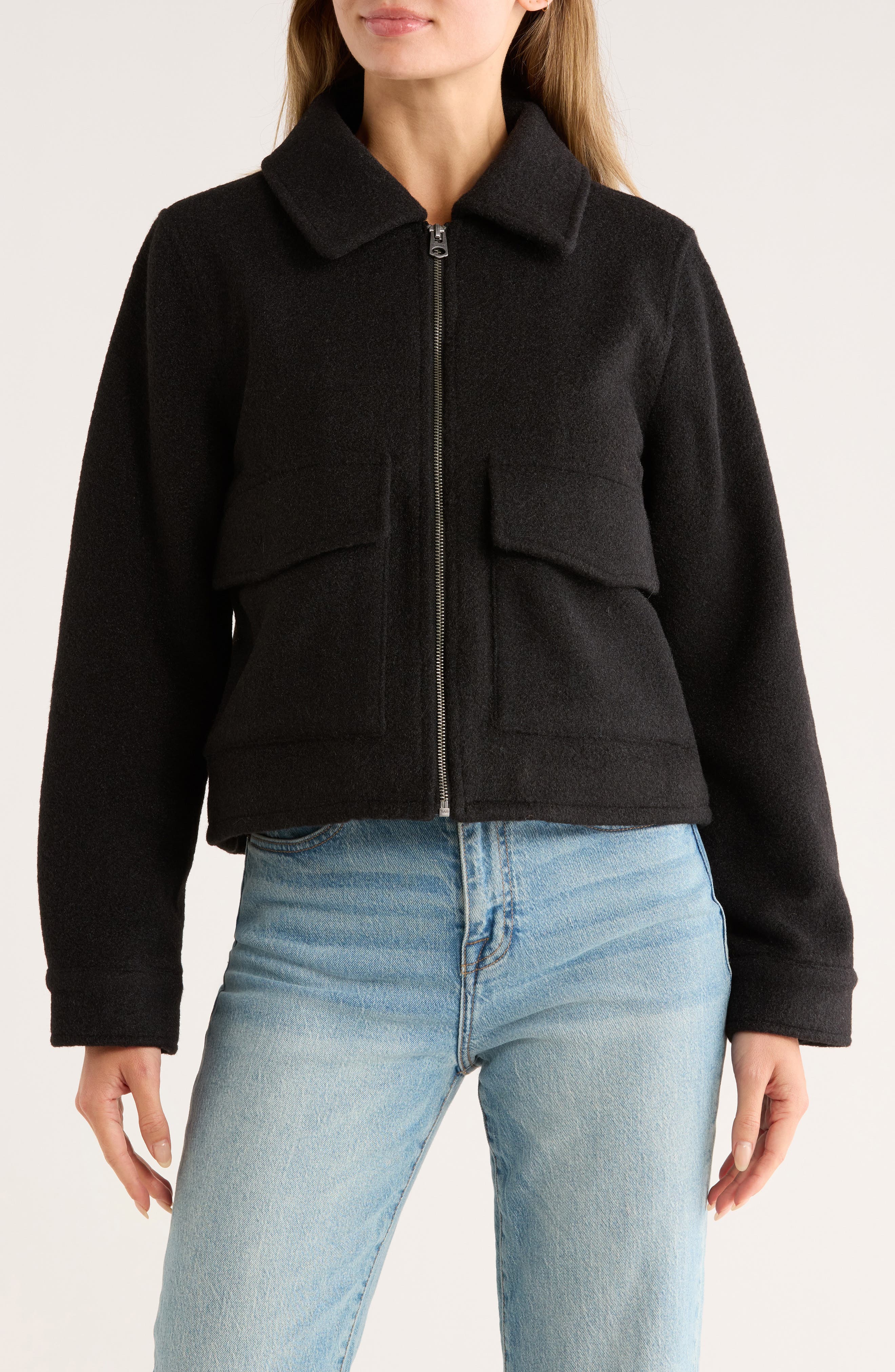 Lucky Brand Missy Zip Up Crop Jacket