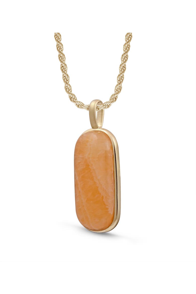 Yellow Lace Agate Sterling Silver Men Tag Necklace, Alternate, color, 14KT Gold Vermeil on Sterling
