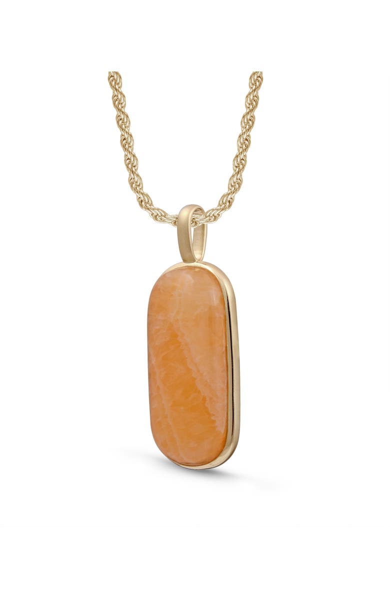 LuvMyJewelry Yellow Lace Agate Sterling Silver Men Tag Necklace, Alternate, color, 14Kt Gold Vermeil On Sterling