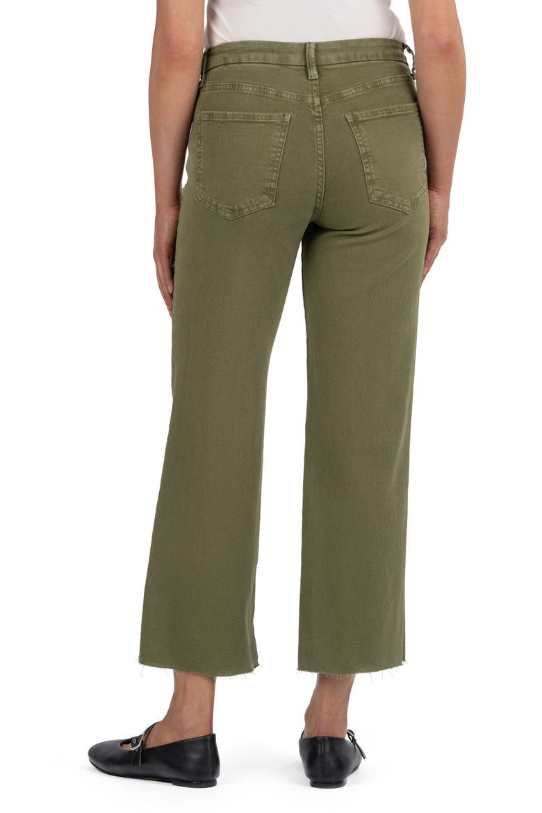 Meg Fab Ab Raw Hem High Waist Ankle Wide Leg Jeans, Alternate, color, OLIVE