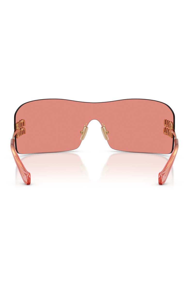 144mm Oversize Shield Sunglasses, Alternate, color, GOLD / RED