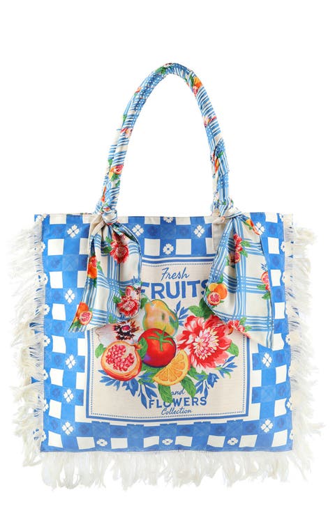 Rania Basket Print Tote Bag
