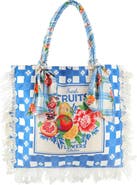 Agua Bendita Rania Basket Print Tote Bag