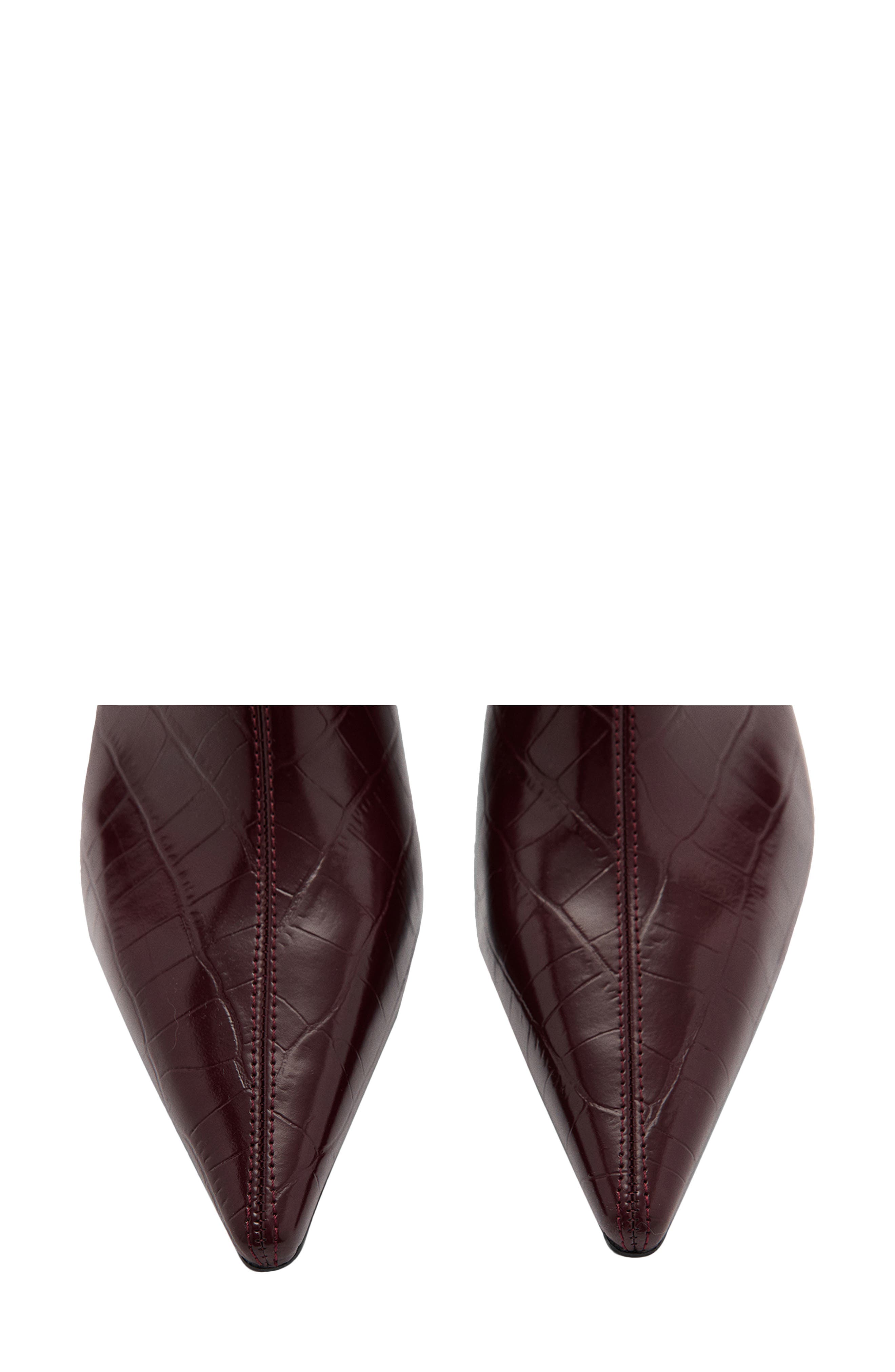 MANGO Croc-Embossed Ankle Boot, Alternate, color, 