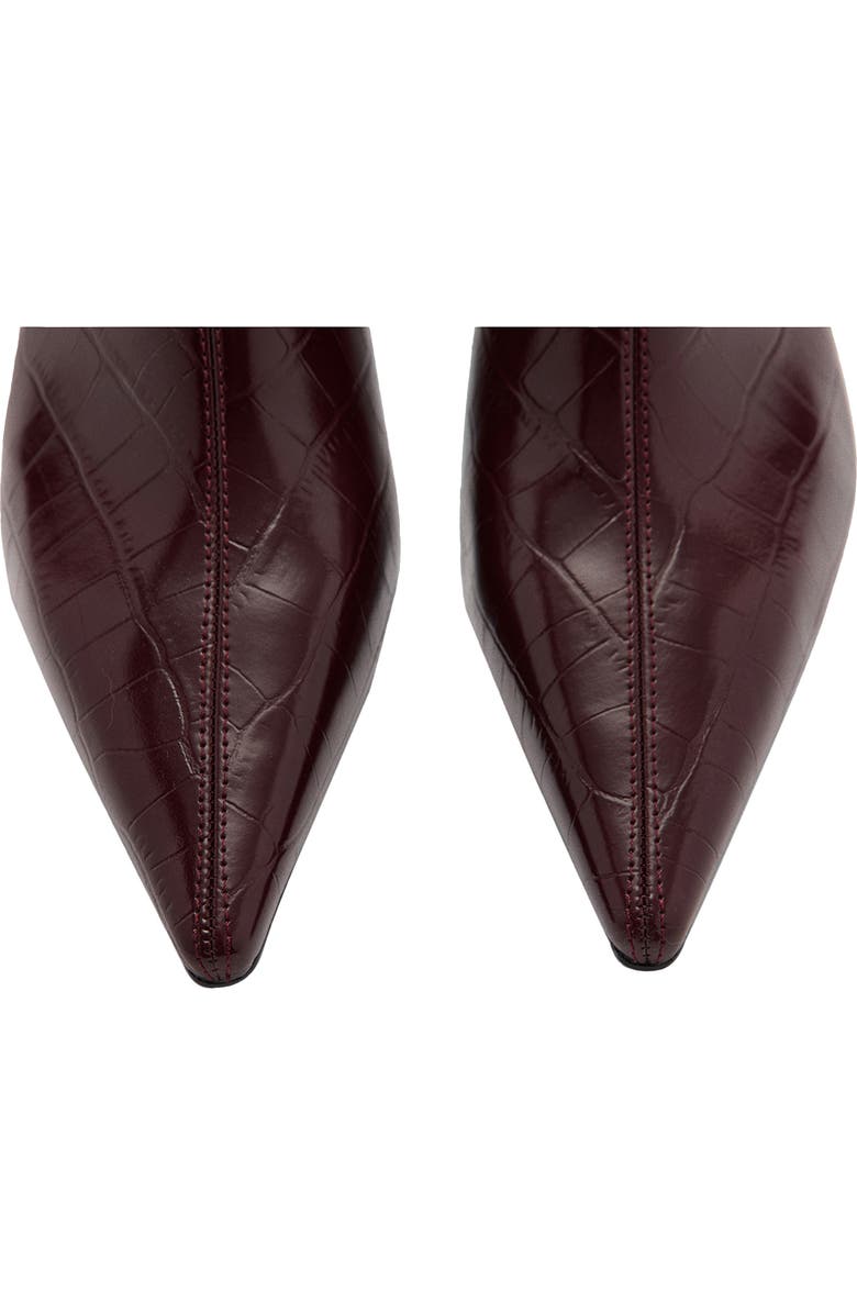 MANGO Croc-Embossed Ankle Boot, Alternate, color,