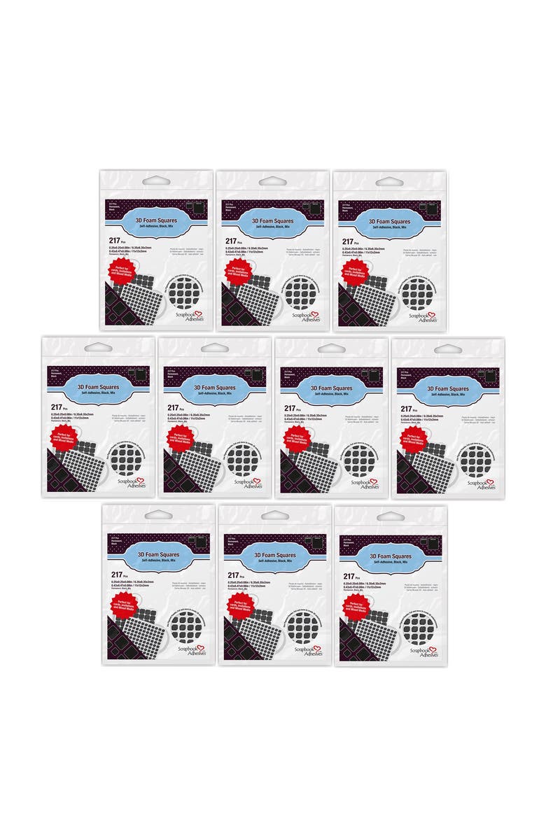 Scrapbook Adhesives by 3L 3D Permanent Doublesided Foam Squares 10 Pack, Alternate, color, Multicolored