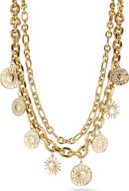 SPHERA MILANO Set of 2 Sun Charm Chain Necklaces