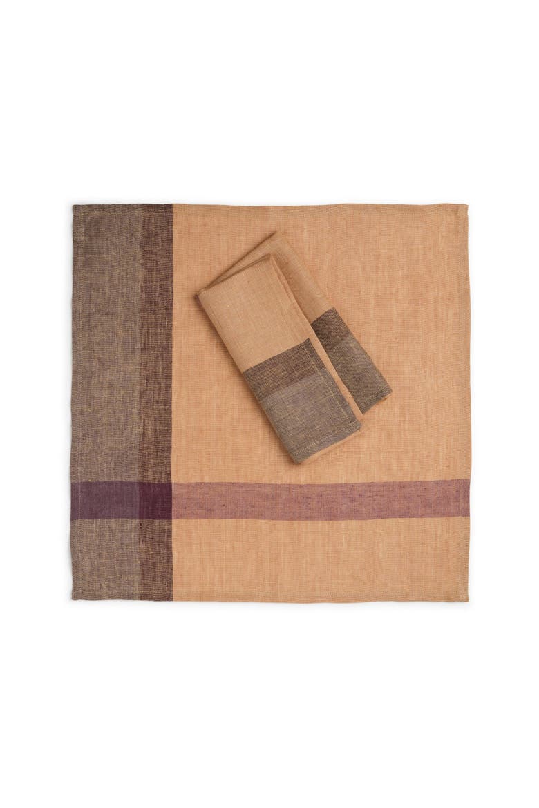Hinterland Handwoven Linen Napkins - Set of 2, Main, color, Golden Raisin