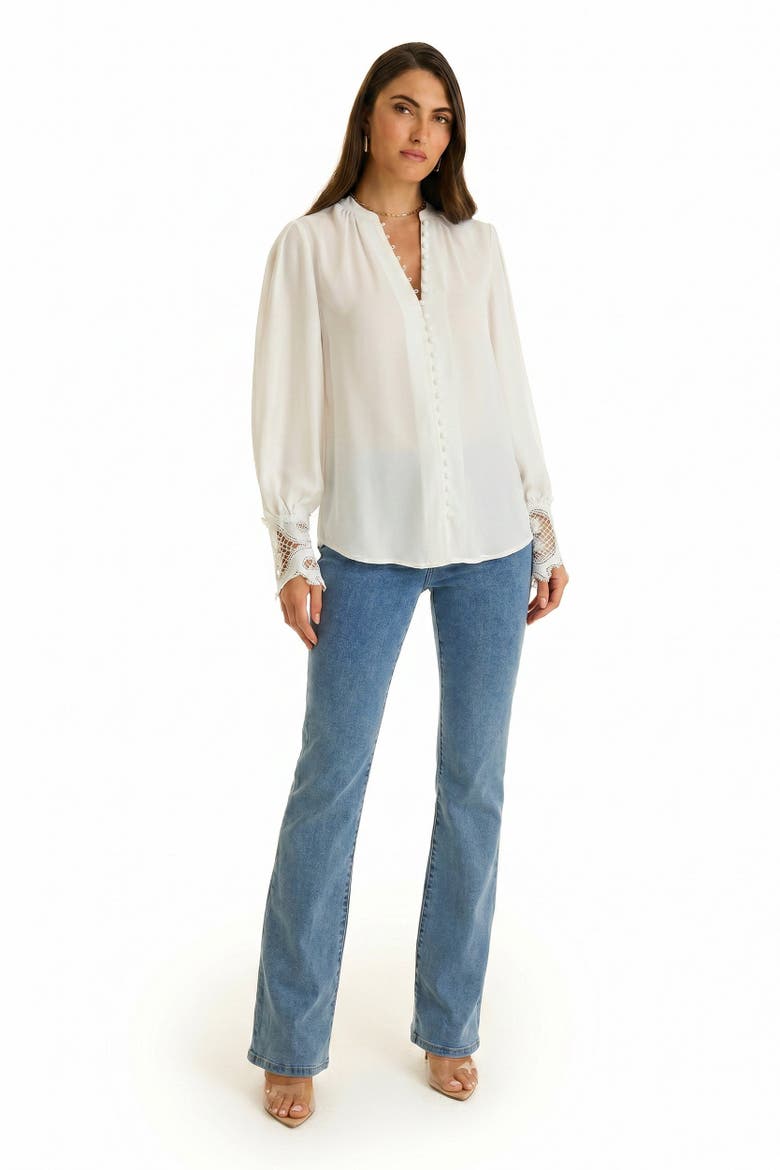Blake Lace Sleeve Blouse, Alternate, color, White