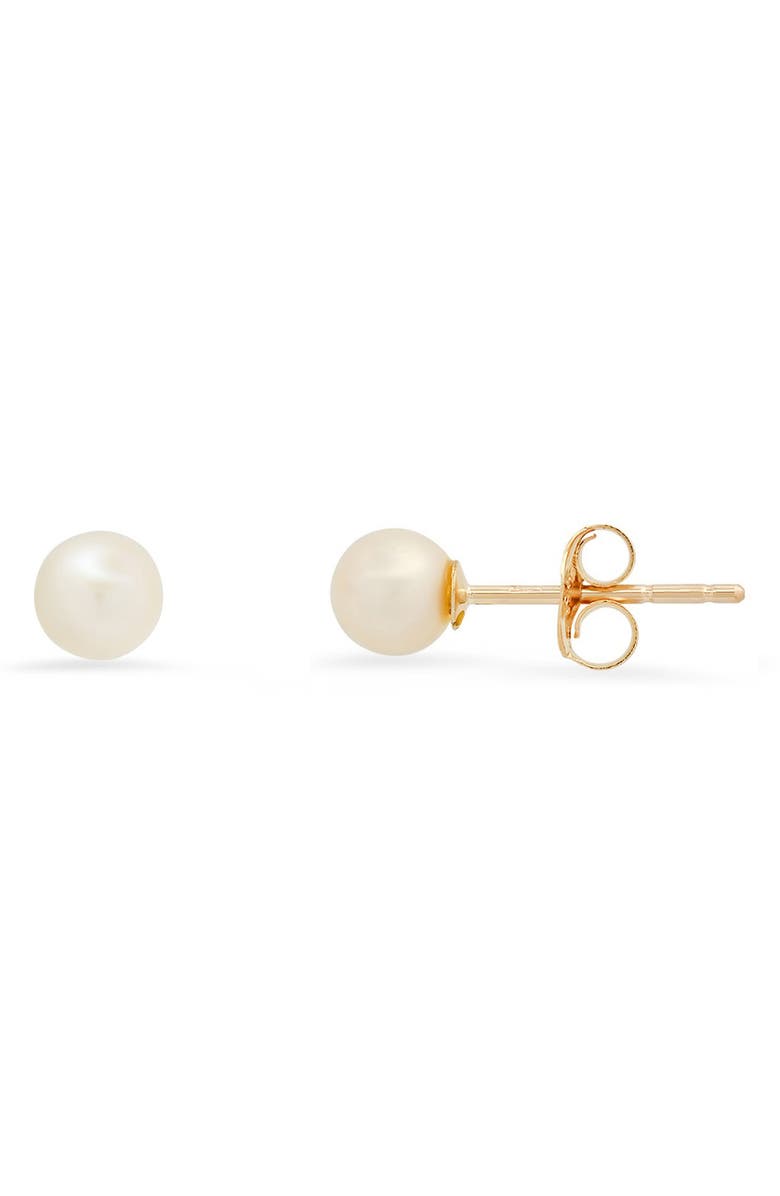 Queen Jewels 10K Gold Freshwater Pearl Stud Earrings, Main, color, Gold/4Mm