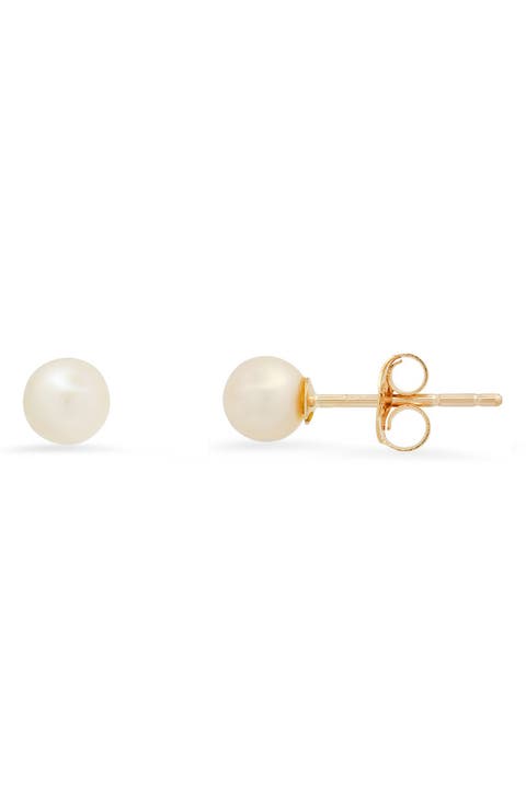 10K Gold Freshwater Pearl Stud Earrings