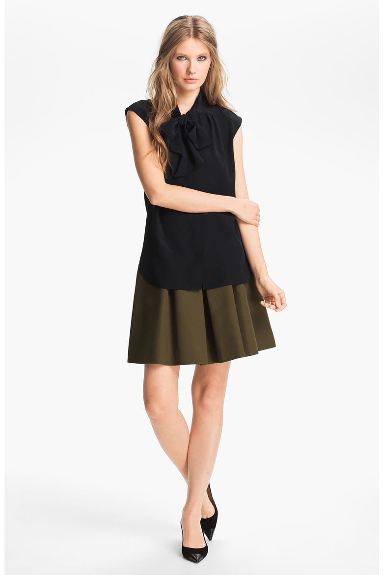 Pleated Skirt (Nordstrom Exclusive), Alternate, color, OLIVE