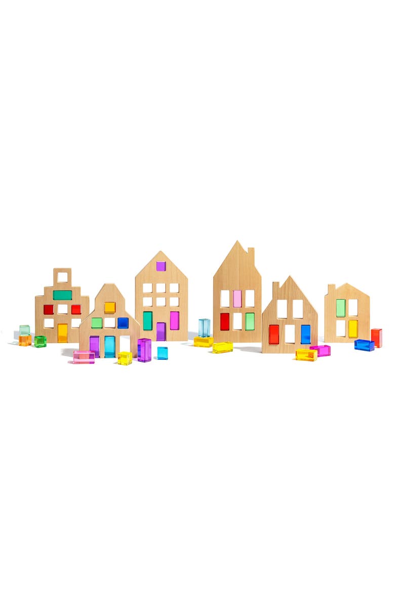 Canal House Wood & Acrylic City Building Set, Main, color, Multicolor