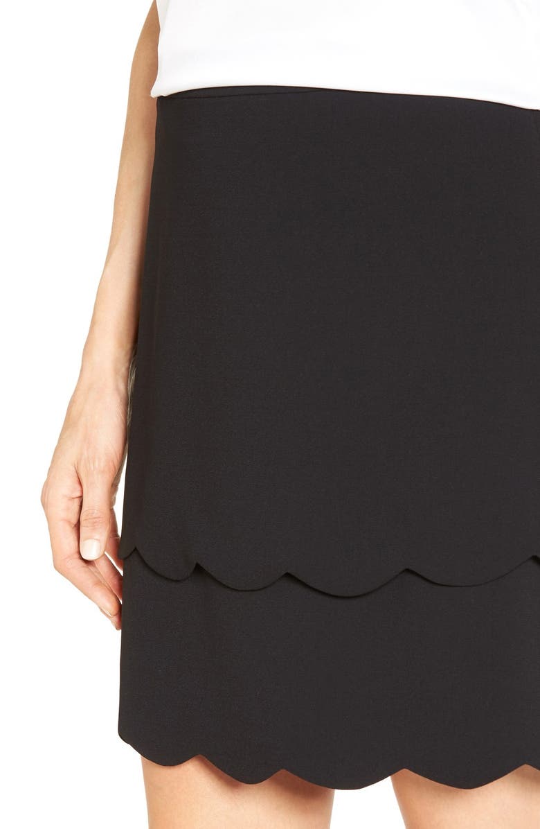 CeCe Scallop Tiered Miniskirt, Alternate, color, 