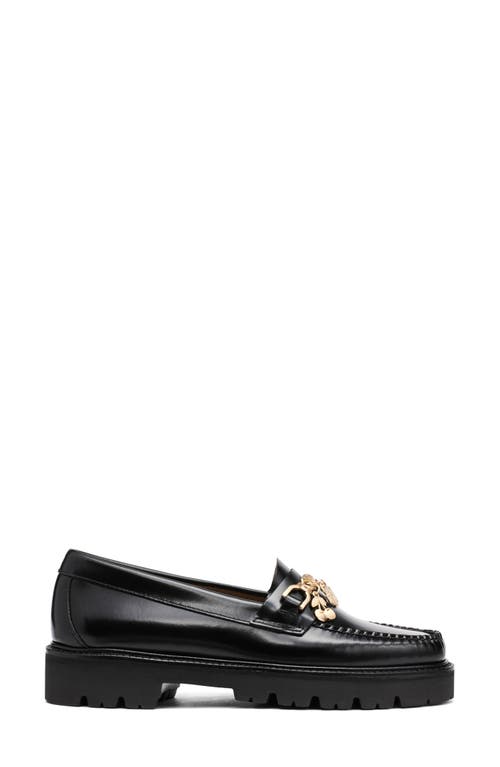 G.h.bass Whitney Super Lug Sole Charm Chain Loafer In Black