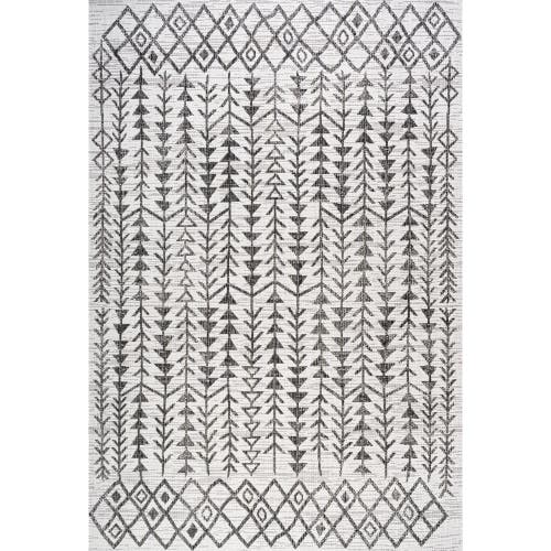 Jonathan Y Tokay Bohemian Geometric Indoor/outdoor Area Rug In Ivory/black