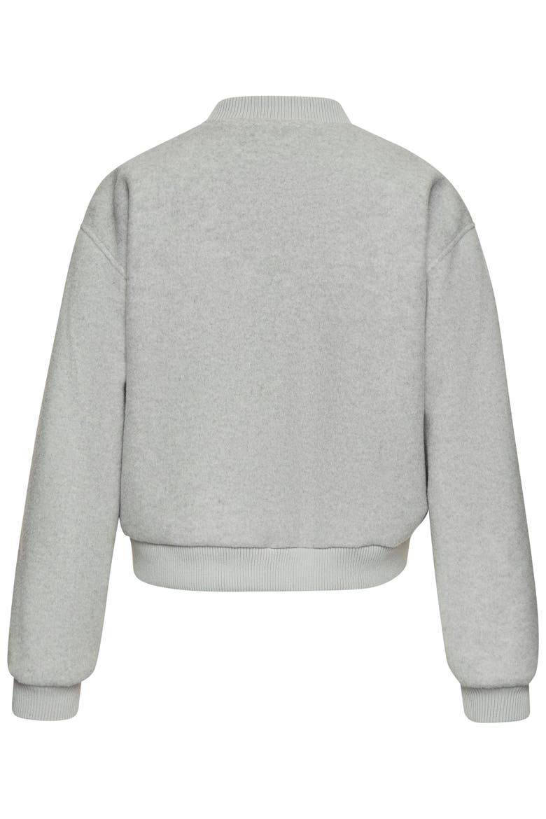 Fleece Bomber Jacket, Alternate, color, Grey Heather
