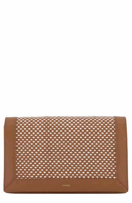 Vince Woven Leather Wallet on a Strap