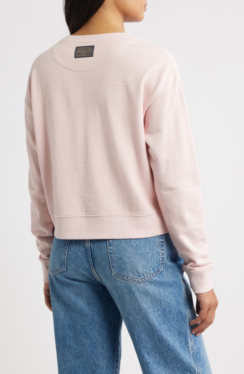 Pendleton Wild West Embroidered Cotton Graphic Sweatshirt, Alternate, color, Soft Rose