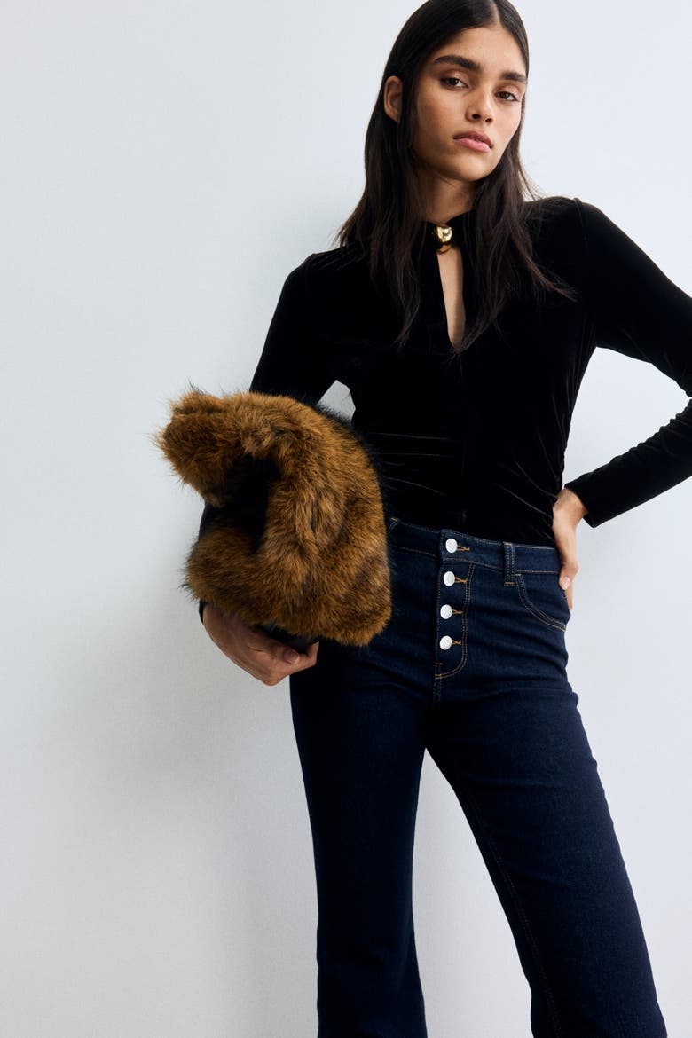 Flared High Jeans, Alternate, color, Dark denim blue