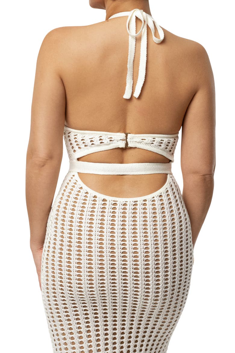 Dream Open Stitch Halter Dress, Alternate, color, IVORY