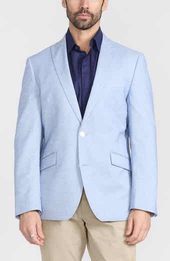 SAVILE ROW CO Blue Stretch Mélange Blazer