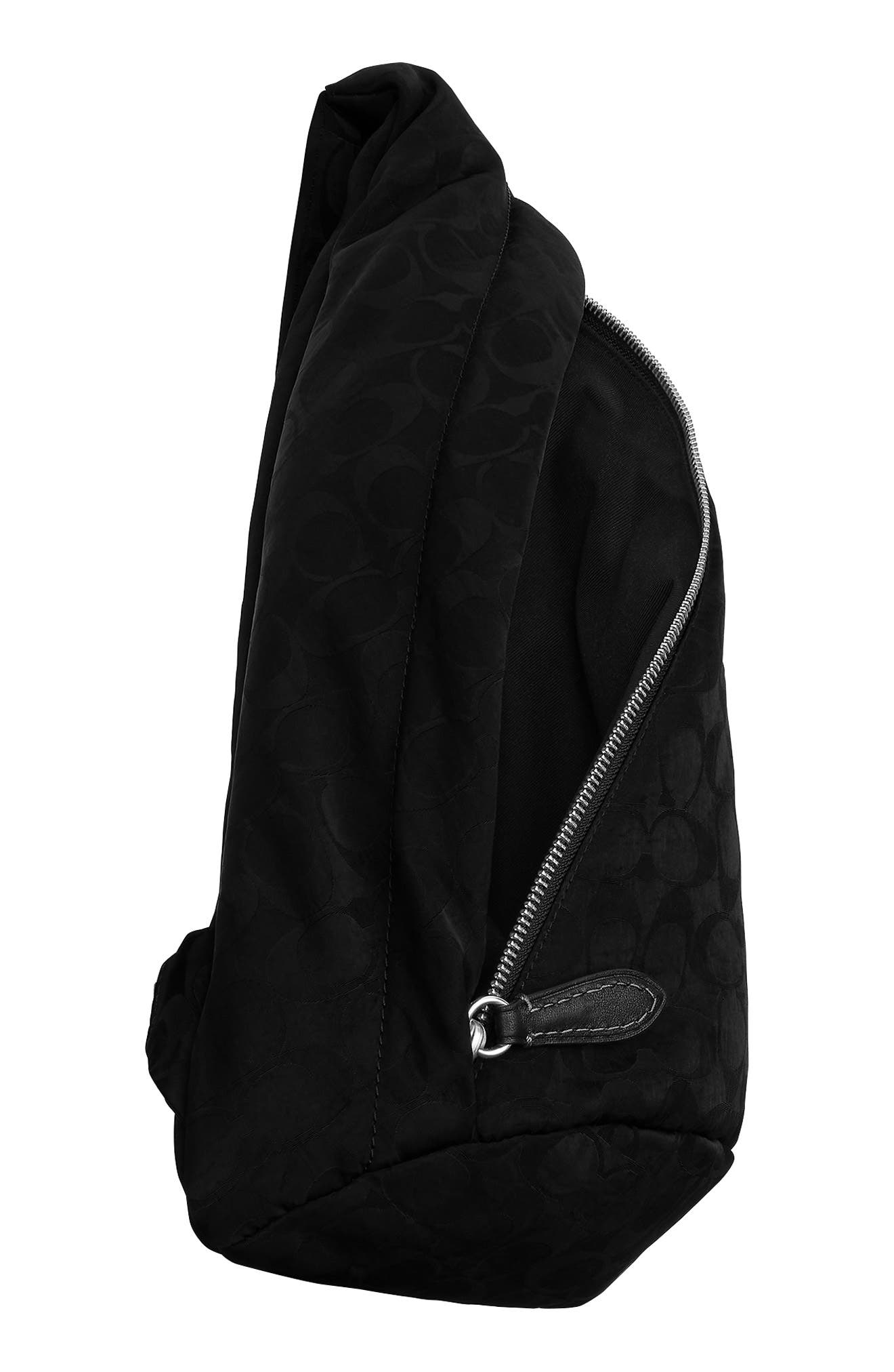 COACH Lachlan Sling in Signature Nylon, Alternate, color, Black