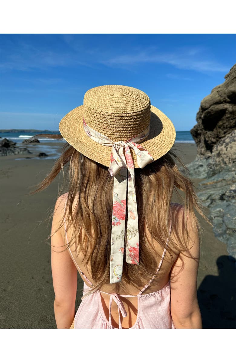 Fable England Whispering Sand Raffia Hat, Alternate, color, Beige