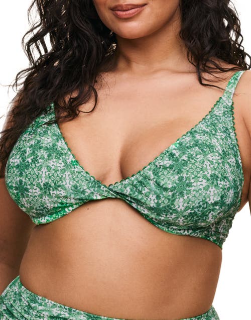 Shop Adore Me Pilar Swimwear Bikini Top In Geo Green