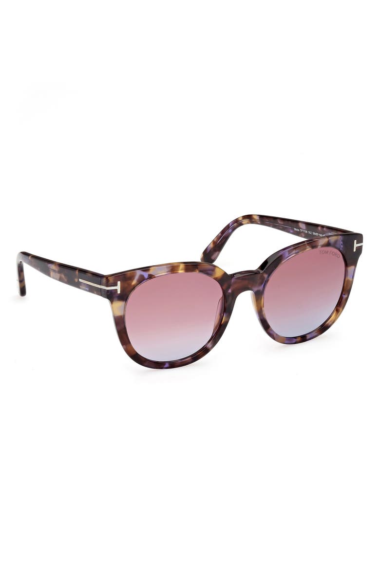 TOM FORD Moira 53mm Gradient Butterfly Sunglasses, Alternate, color, Violet Havana / T Logo