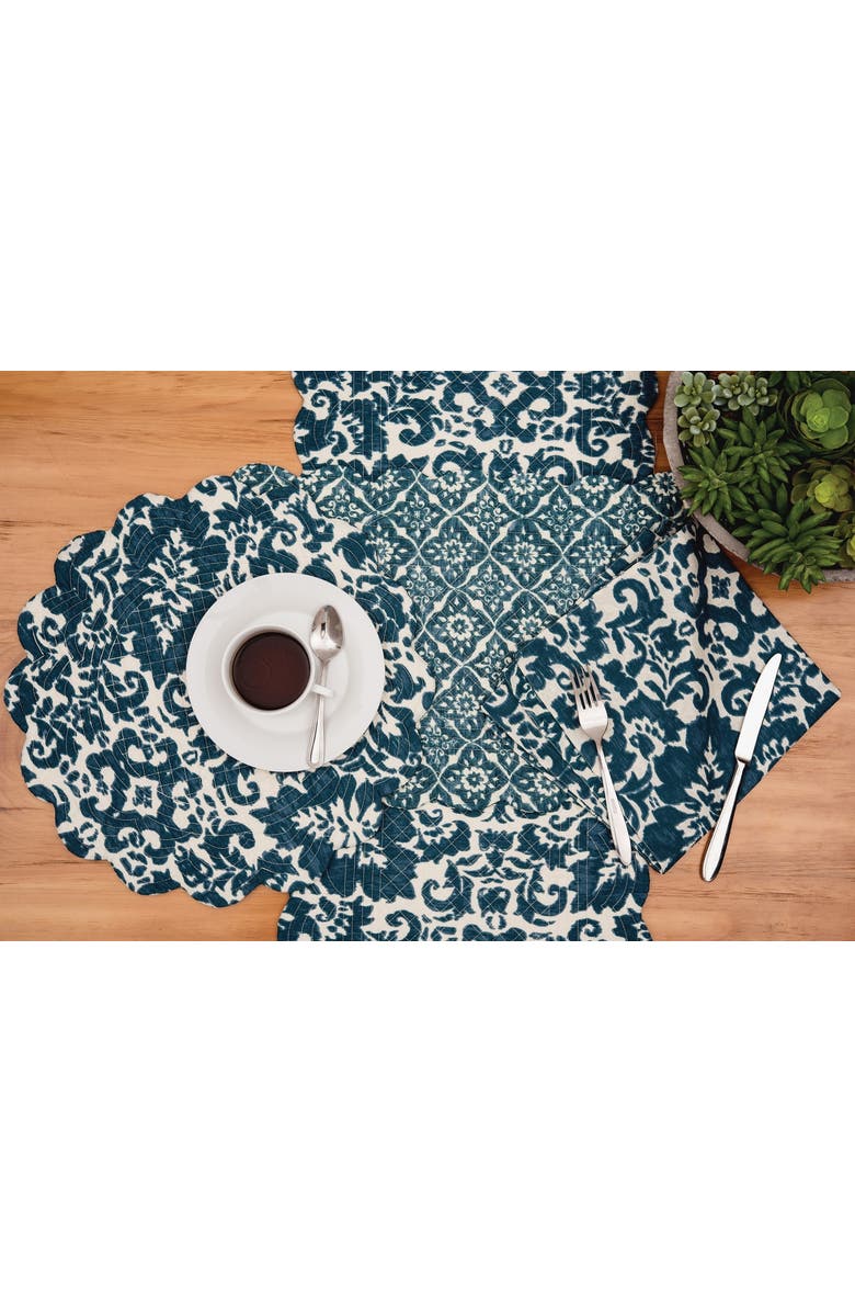 C&F Home Madison Adriatic Vintage 100% Cotton Set of 6 Cloth Napkins, Alternate, color, Blue