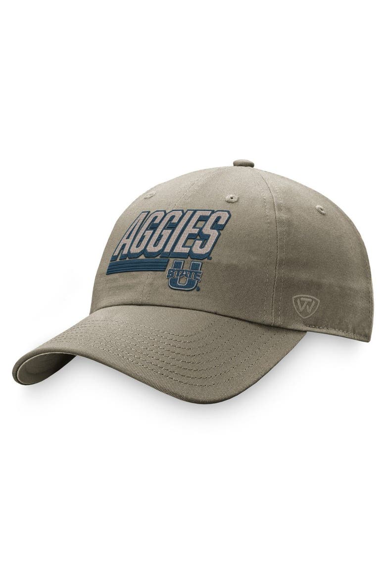 Men's Top of the World Khaki Utah State Aggies Slice Adjustable Hat, Main, color, Khaki