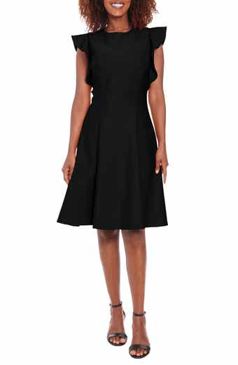 Ruffle Cap Sleeve Fit & Flare Dress