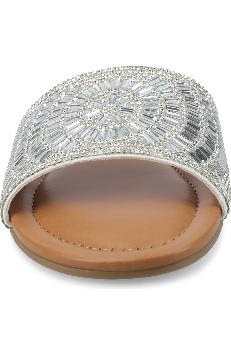 Journee Collection Maria Crystal Embellished Slide Sandal, Alternate, color, Silver