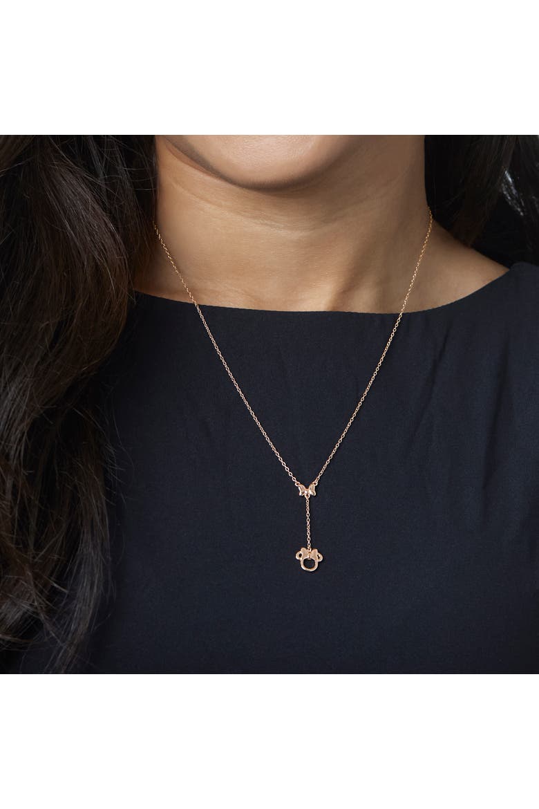 Minnie Mouse Necklace - 18-Inch Minnie Mouse Y, Alternate, color, Pink Gold