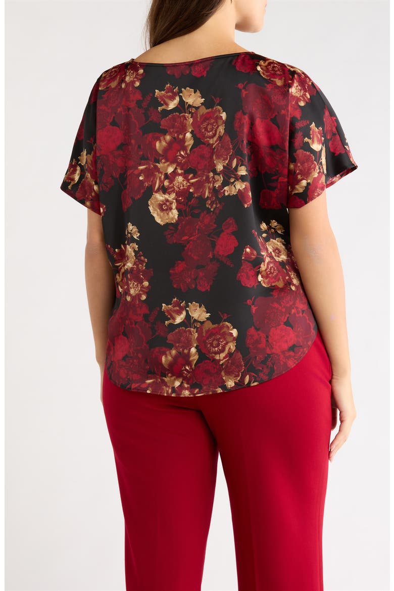 Bateau Neck Short Sleeve Top, Alternate, color, TITIAN RED MULTI