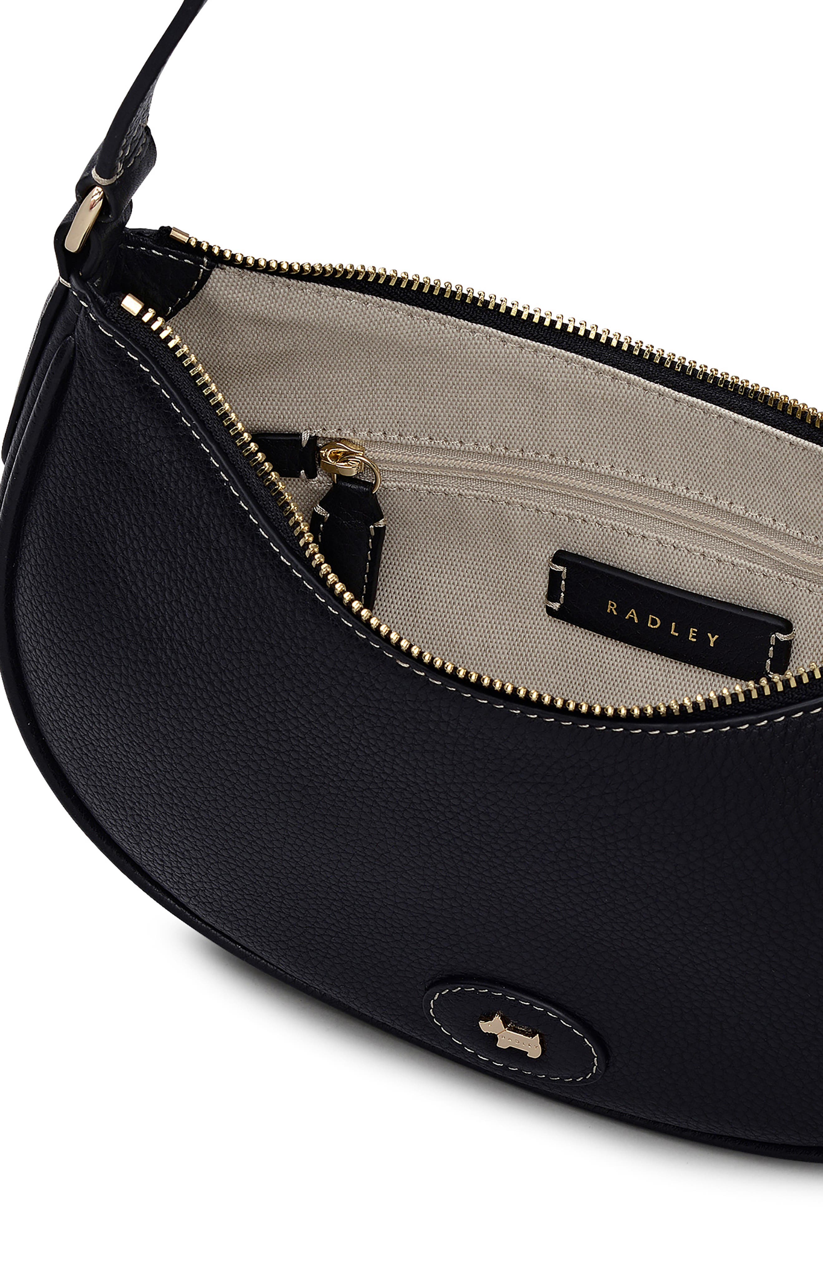 Radley Heath Crescent Small Zip Top Shoulder Bag, Alternate, color, Black