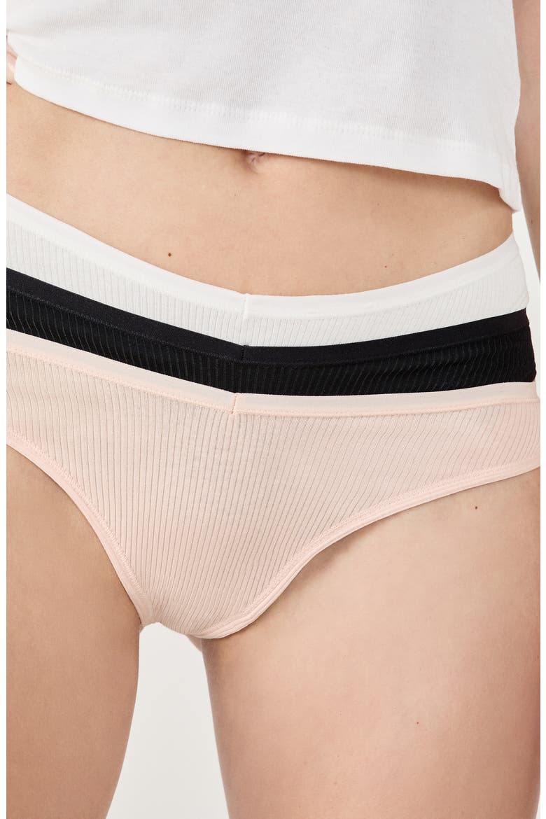 3-Pack Rib Thongs, Alternate, color, BLUSH