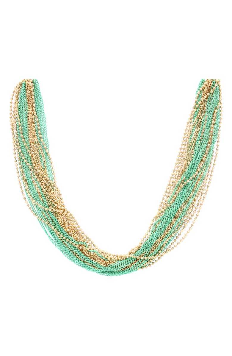OLIVIA WELLES Lucille Layered Chain Necklace, Main, color, Gold / Mint