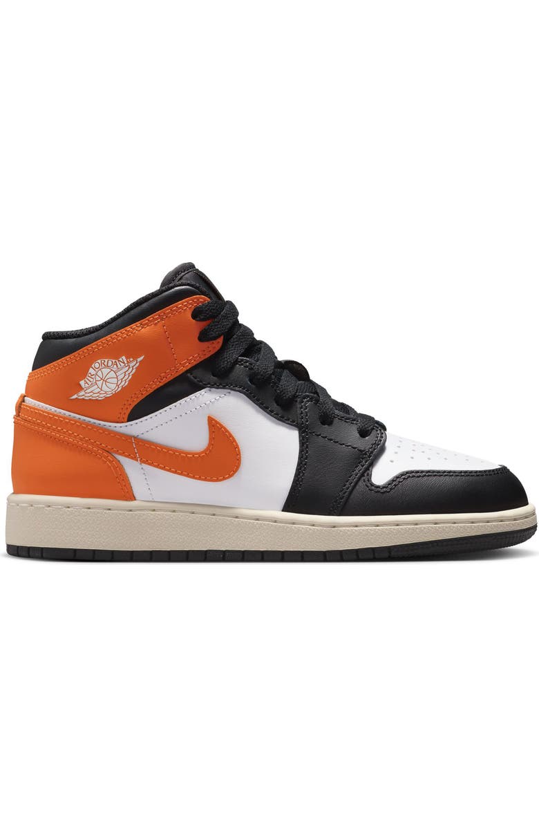 Nike Kids' Air Jordan 1 Mid Sneaker, Alternate, color, Starfish/ Black/ White/ Sail