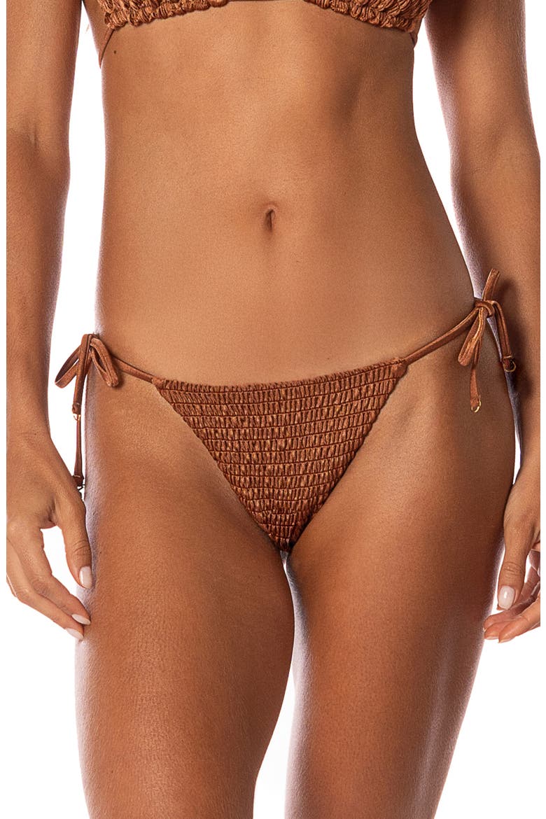 Golden San Sunflash Reversible Bikini Bottoms, Main, color, BROWN